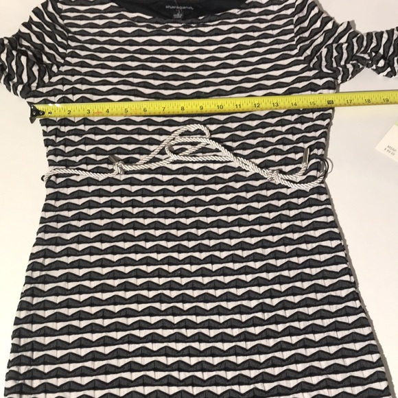 Sharagano dress sz 4 NEW stretch bodycon gray black white - Picture 7 of 8